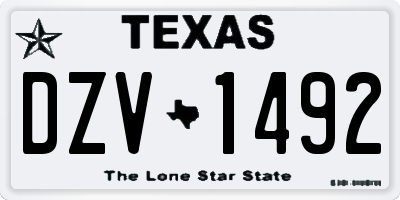 TX license plate DZV1492