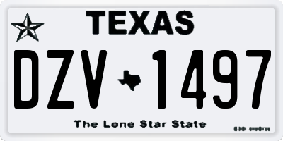 TX license plate DZV1497