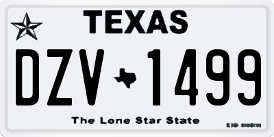 TX license plate DZV1499