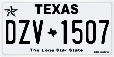 TX license plate DZV1507