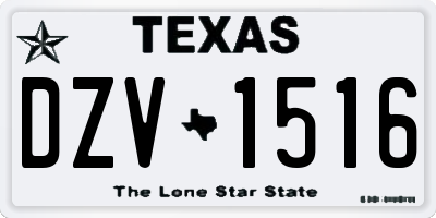 TX license plate DZV1516