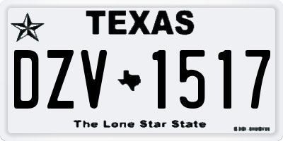 TX license plate DZV1517