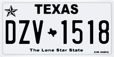 TX license plate DZV1518