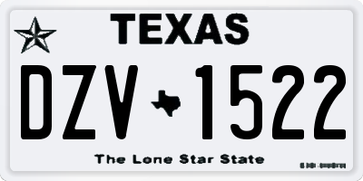 TX license plate DZV1522