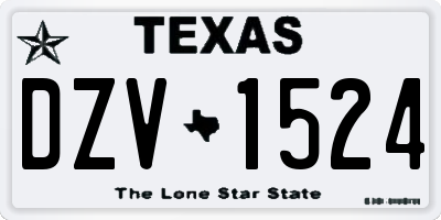 TX license plate DZV1524