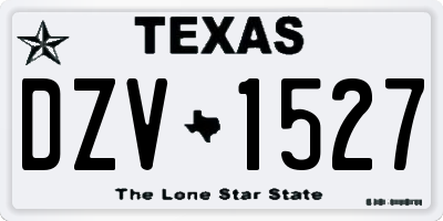TX license plate DZV1527