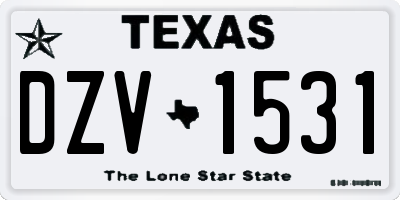 TX license plate DZV1531