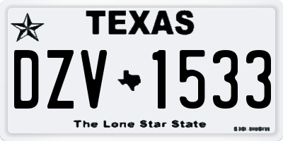 TX license plate DZV1533
