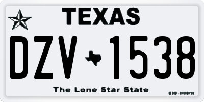 TX license plate DZV1538