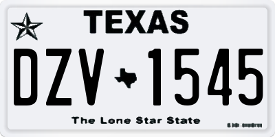TX license plate DZV1545
