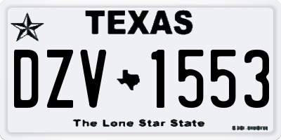 TX license plate DZV1553