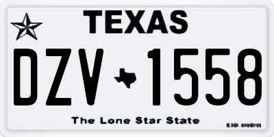 TX license plate DZV1558
