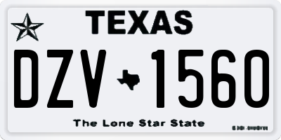 TX license plate DZV1560