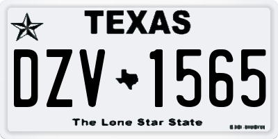 TX license plate DZV1565