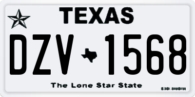 TX license plate DZV1568