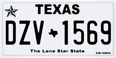 TX license plate DZV1569