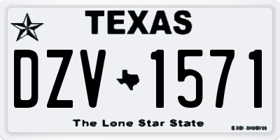 TX license plate DZV1571