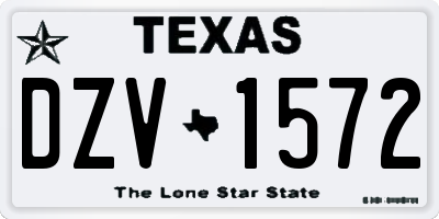 TX license plate DZV1572