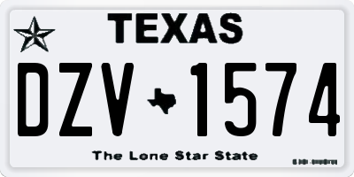 TX license plate DZV1574