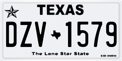 TX license plate DZV1579