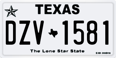 TX license plate DZV1581