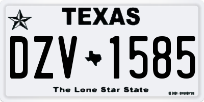 TX license plate DZV1585