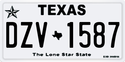 TX license plate DZV1587