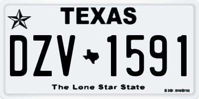 TX license plate DZV1591
