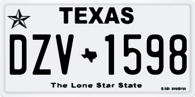 TX license plate DZV1598
