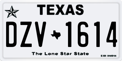 TX license plate DZV1614