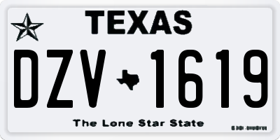 TX license plate DZV1619