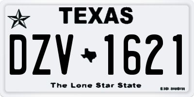 TX license plate DZV1621