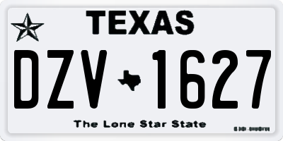 TX license plate DZV1627