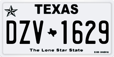 TX license plate DZV1629