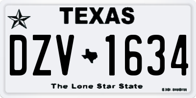 TX license plate DZV1634
