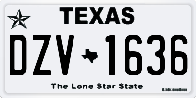 TX license plate DZV1636
