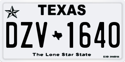 TX license plate DZV1640