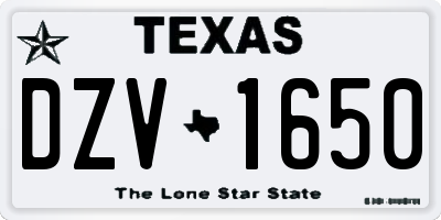 TX license plate DZV1650