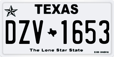 TX license plate DZV1653