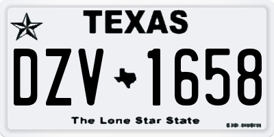 TX license plate DZV1658