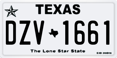 TX license plate DZV1661
