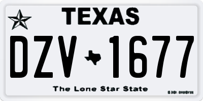 TX license plate DZV1677