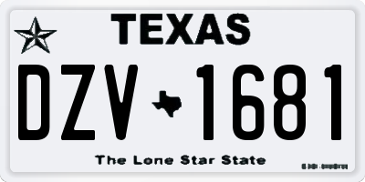 TX license plate DZV1681