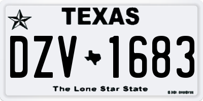 TX license plate DZV1683