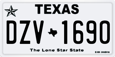 TX license plate DZV1690