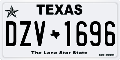 TX license plate DZV1696
