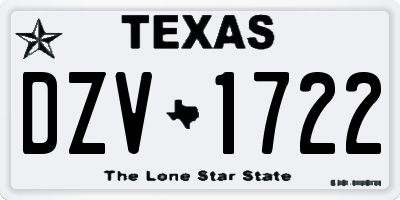 TX license plate DZV1722