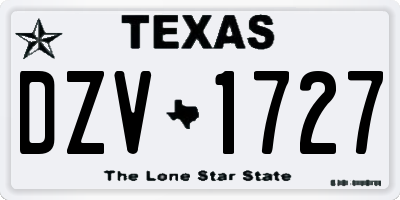 TX license plate DZV1727