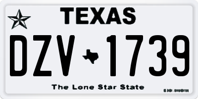 TX license plate DZV1739