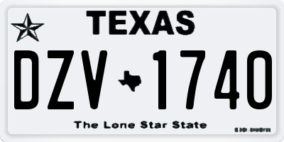 TX license plate DZV1740